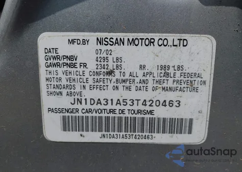 2003 Nissan Maxima Se z USA, uszkodzony, nr VIN JN1DA31A53T420463